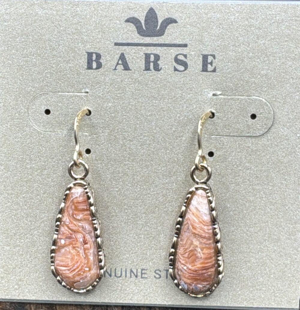 Barse Sierra Madre Crazy Lace Agate Earrings- Bronze- NWT